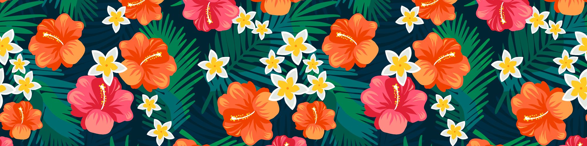 Graphic design of Hawaiian flowers
